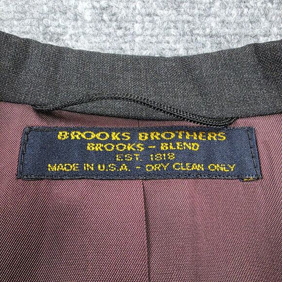 Brooks Brothers Blazer Mens 40 Long Gray Wool Blend 2 Button Jacket Vtg USA Made - Picture 4 of 16